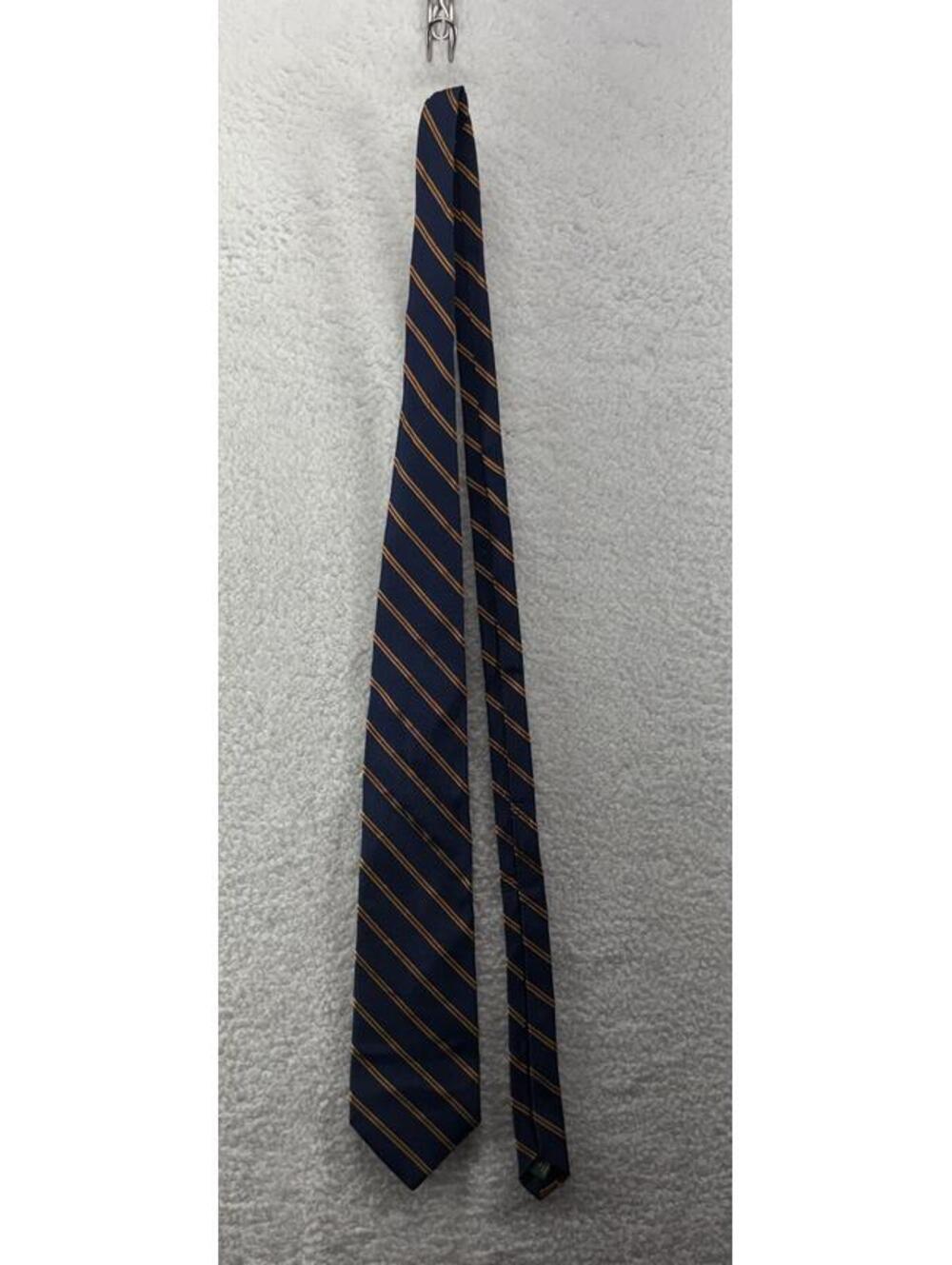 Lauren Ralph Lauren 100% Silk Tie Striped Classic Fit MADE IN USA Blue